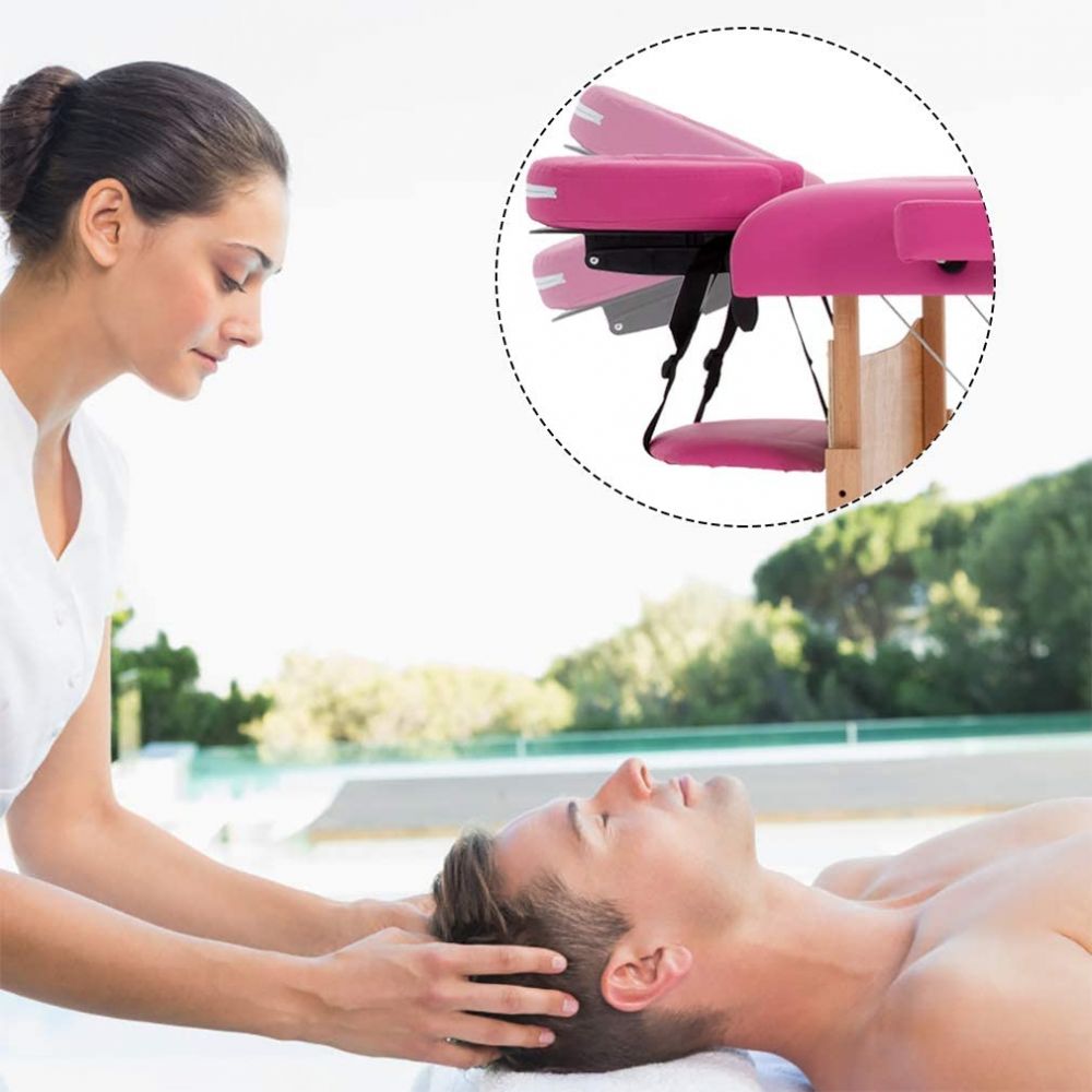 Beauty Salon Adjustable Double Fold Portable Massage Table